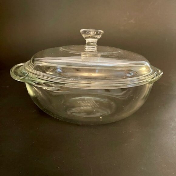 Vintage PYREX Corning Clear Glass 1.5L Round Casserole Baking Dish & Lid, 023 - Picture 1 of 9